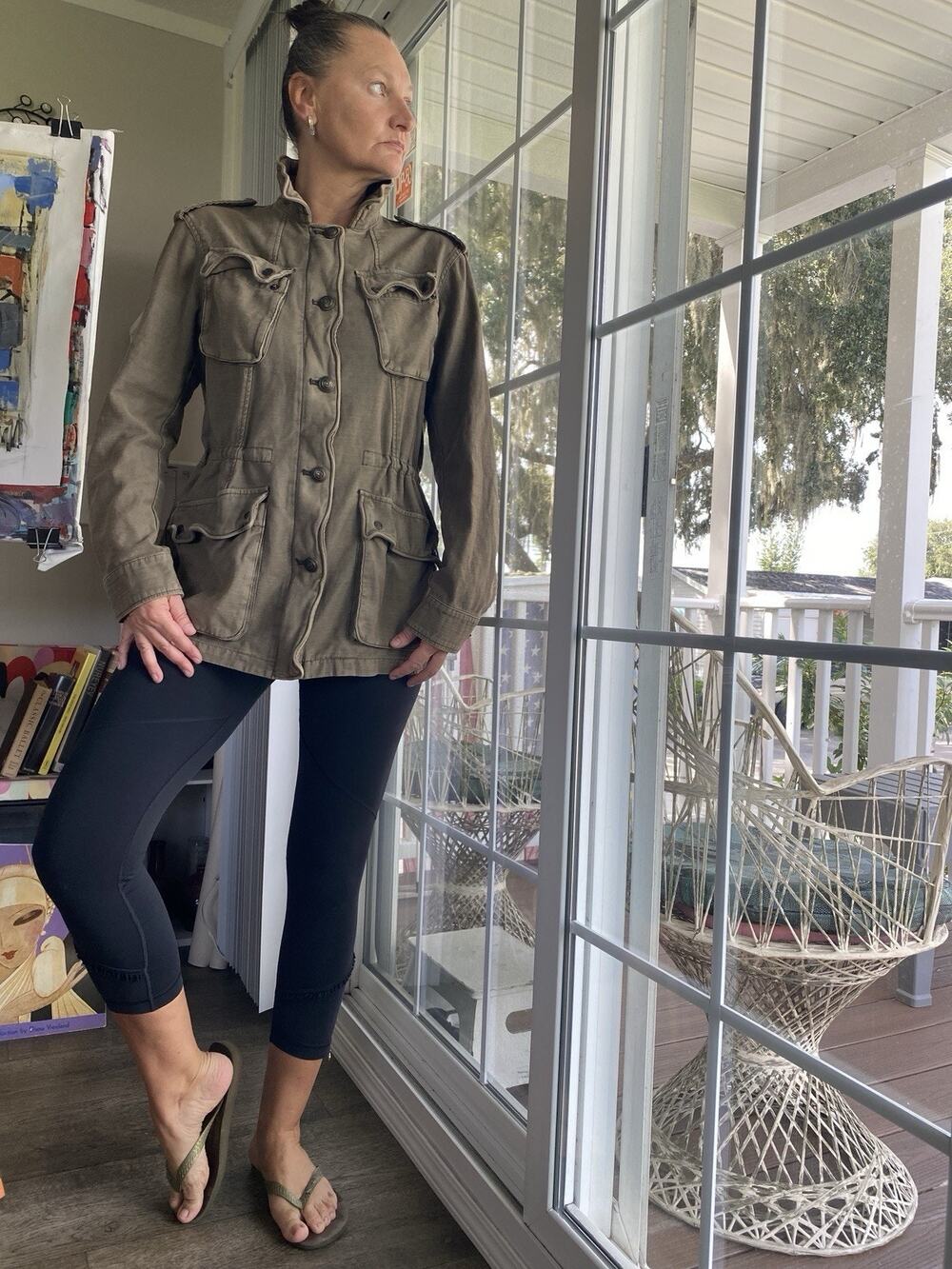 Free People Not Your Bros Camo-Print Military Jacket Women’s Size S Small Petite